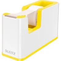 Leitz Klebebandabroller WOW Duo Colour 5364-10-16, für Klebebänder bis 19mm x 33m, gelb/weiß 4002432122127 Leitz