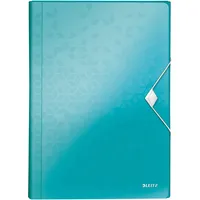 Leitz Fächermappe WOW 4589-00-51 A4 mit 6 Fächern 6-teilig blanko Kunststoff eisblau 4002432106028 Leitz