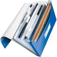 Leitz Fächermappe WOW 4589-00-36 A4 mit 6 Fächern 6-teilig blanko Kunststoff blau metallic 4002432106004 Leitz