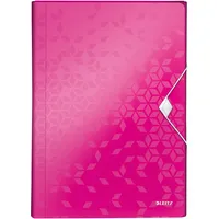 Leitz Fächermappe WOW 4589-00-23 A4 mit 6 Fächern 6-teilig blanko Kunststoff pink metallic 4002432105991 Leitz