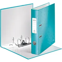 Leitz Ordner WOW 1006-00-51, A4 50mm schmal PP vollfarbig, glänzend eisblau metallic 4002432104062 Leitz