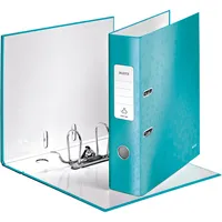 Leitz Ordner WOW 1005-00-51, A4 80mm breit PP vollfarbig, glänzend, gemustertrt eisblau metallic 4002432104031 Leitz