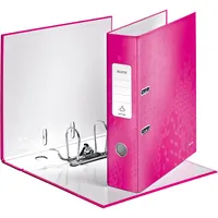 Leitz Ordner WOW 1005-00-23, A4 80mm breit PP vollfarbig, glänzend, gemustertrt pink metallic 4002432394678 Leitz