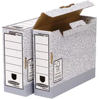 Fellowes Archivbox Bankers Box 1080501, A4, grau/weiß, innen 32,5x10x26cm (TxBxH), Karton 0043859645084 Fellowes