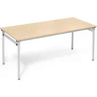 Soennecken Klapptisch, 180x80cm (BxT), 72cm (H), Holz, rechteckig, ahorn / silber 4003969056756 Soennecken