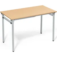 Soennecken Klapptisch, 120x60cm (BxT), 72cm (H), Holz, rechteckig, buche / silber 4003969056589 Soennecken