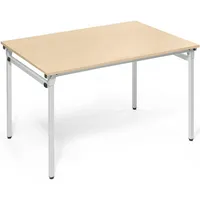 Soennecken Klapptisch, 120x80cm (BxT), 72cm (H), Holz, rechteckig, ahorn / silber 4003969056633 Soennecken