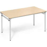 Soennecken Klapptisch, 140x70cm (BxT), 72cm (H), Holz, rechteckig, ahorn / silber 4003969056671 Soennecken