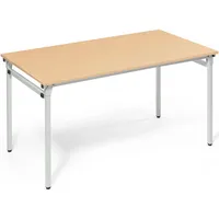 Soennecken Klapptisch, 140x70cm (BxT), 72cm (H), Holz, rechteckig, buche / silber 4003969056664 Soennecken