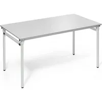 Soennecken Klapptisch, 140x70cm (BxT), 72cm (H), Holz, rechteckig, lichtgrau / silber 4003969056657 Soennecken