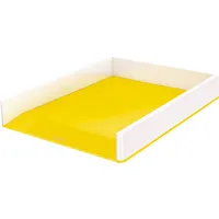 Leitz Briefablage WOW Duo Colour 5361-10-16, A4 / C4, weiß/gelb, Polystyrol stapelbar 4002432122004 Leitz