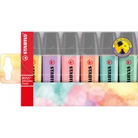 Stabilo Textmarker BOSS ORIGINAL, 70/6-2, Etui, 6-farbig sortiert, 2-5mm Keilspitze 4006381492881 Stabilo 6 Stück