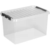 Sunware Aufbewahrungsbox Q-Line H6163402, 72 Liter, mit Deckel, außen 600x400x420mm, Kunststoff transparent 8711112836006 Sunware