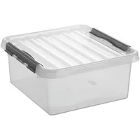 Sunware Aufbewahrungsbox Q-Line H6162802, 18 Liter, mit Deckel, außen 400x400x180mm, Kunststoff transparent 8711112810006 Sunware