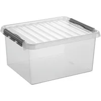 Sunware Aufbewahrungsbox Q-Line H6160502, 36 Liter, mit Deckel, außen 500x400x260mm, Kunststoff transparent 8711112785007 Sunware
