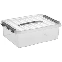 Sunware Aufbewahrungsbox Q-Line H6160202, 10 Liter, mit Deckel, außen 400x300x120mm, Kunststoff transparent 8711112795006 Sunware