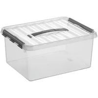 Sunware Aufbewahrungsbox Q-Line H6162602, 15 Liter, mit Deckel, außen 400x300x180mm, Kunststoff transparent 8711112783003 Sunware