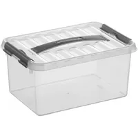 Sunware Aufbewahrungsbox Q-Line H6160102, 6 Liter, mit Deckel, außen 300x200x140mm, Kunststoff transparent 8711112782006 Sunware