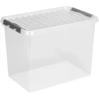 Sunware Aufbewahrungsbox Q-Line H6163302, 62 Liter, mit Deckel, außen 600x400x340mm, Kunststoff transparent 8711112835009 Sunware