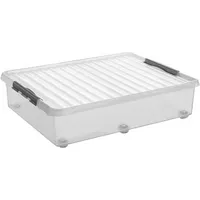 Sunware Aufbewahrungsbox Q-Line H6163102, 60 Liter, mit Deckel, außen 800x500x200mm, Kunststoff transparent 8711112757004 Sunware