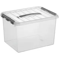Sunware Aufbewahrungsbox Q-Line H6160402, 22 Liter, mit Deckel, außen 400x300x260mm, Kunststoff transparent 8711112788008 Sunware