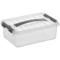 Sunware Aufbewahrungsbox Q-Line H6160002, 4 Liter, mit Deckel, außen 300x200x100mm, Kunststoff transparent 8711112787001 Sunware