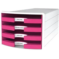HAN Schubladenbox Impuls 1013-56 weiß/pink 4 Schubladen offen 4012473101883 HAN