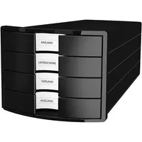 HAN Schubladenbox Impuls 1012-13 schwarz/schwarz 4 Schubladen geschlossen 4012473101715 HAN