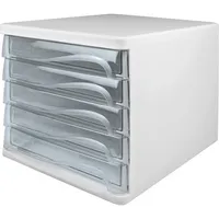 Helit Schubladenbox  the wave H61294-02 weiß/glasklar 5 Schubladen geschlossen 4012086079777 Helit