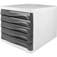 Helit Schubladenbox  the wave H61294-82 weiß/lichtgrau 5 Schubladen geschlossen 4012086079838 Helit