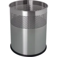 Helit Papierkorb the dot H2515700, 15 Liter, rund, silber edelstahl Lochdekor 4012086079630 Helit