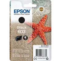 Epson Original 603 Tinte Seestern, Singlepack schwarz Standard, WF-2820DWF WF-2830DWF WF-2840DWF WF-2850DWF XP-2100 XP-2150 XP-3100 XP-3150 XP-4100 XP-4150, ReadyPrint Flex-Tintentarife