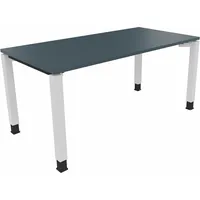 Soennecken Schreibtisch All in One, manuell höhenverstellbar, 68-82cm (H), 160x80cm (BxT), rechteckig, lavagrau / weiß 4003969063532 Soenne