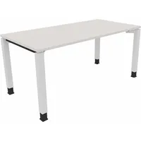 Soennecken Schreibtisch All in One, manuell höhenverstellbar, 68-82cm (H), 160x80cm (BxT), rechteckig, weiß / weiß 4003969063518 Soennecken
