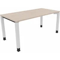 Soennecken Schreibtisch All in One, manuell höhenverstellbar, 68-82cm (H), 160x80cm (BxT), rechteckig, akazie hell / weiß 4003969063495 Soe