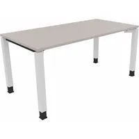 Soennecken Schreibtisch All in One, manuell höhenverstellbar, 68-82cm (H), 160x80cm (BxT), rechteckig, lichtgrau / weiß 4003969063549 Soenn