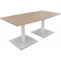 Soennecken Besprechungstisch communication, 72cm (H), 180x80/90cm (BxT), Tonnenform, eiche natur / weiß 4003969061514 Soennecken