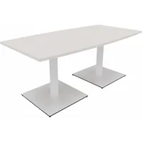 Soennecken Besprechungstisch communication, 72cm (H), 180x80/90cm (BxT), Tonnenform, weiß / weiß 4003969061507 Soennecken