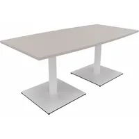 Soennecken Besprechungstisch communication, 72cm (H), 180x80/90cm (BxT), Tonnenform, lichtgrau / weiß 4003969061538 Soennecken