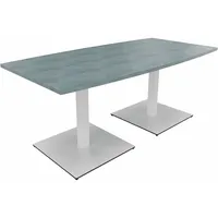 Soennecken Besprechungstisch communication, 72cm (H), 180x80/90cm (BxT), Tonnenform, beton hell / weiß 4003969061491 Soennecken