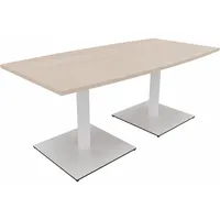 Soennecken Besprechungstisch communication, 72cm (H), 180x80/90cm (BxT), Tonnenform, akazie hell / weiß 4003969061484 Soennecken