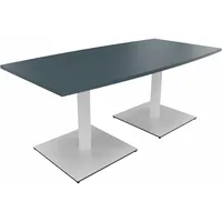 Soennecken Besprechungstisch communication, 72cm (H), 180x80/90cm (BxT), Tonnenform, lavagrau / weiß 4003969061521 Soennecken