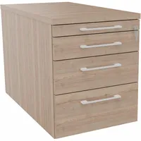 Soennecken Rollcontainer 820112371, eiche natur, 4 Schubladen, Holz, abschließbar 4003969064300 Soennecken