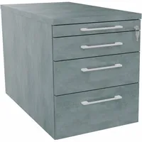 Soennecken Rollcontainer 820112383, beton hell, 4 Schubladen, Holz, abschließbar 4003969064287 Soennecken