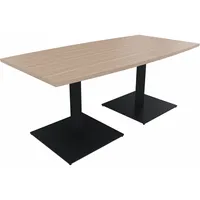Soennecken Besprechungstisch communication, 72cm (H), 180x80/90cm (BxT), Tonnenform, eiche natur / anthrazit metallic 4003969061392 Soennec
