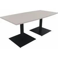 Soennecken Besprechungstisch communication, 72cm (H), 180x80/90cm (BxT), Tonnenform, lichtgrau / anthrazit metallic 4003969061415 Soennecke