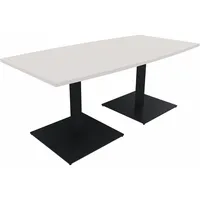 Soennecken Besprechungstisch communication, 72cm (H), 180x80/90cm (BxT), Tonnenform, weiß / anthrazit metallic 4003969061385 Soennecken