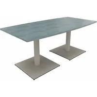 Soennecken Besprechungstisch communication, 72cm (H), 180x80/90cm (BxT), Tonnenform, beton hell / silber 4003969061439 Soennecken