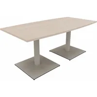 Soennecken Besprechungstisch communication, 72cm (H), 180x80/90cm (BxT), Tonnenform, akazie hell / silber 4003969061422 Soennecken
