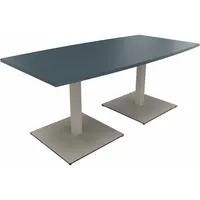 Soennecken Besprechungstisch communication, 72cm (H), 180x80/90cm (BxT), Tonnenform, lavagrau / silber 4003969061460 Soennecken